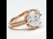 18K Rose Gold 2.0 Ct Round Cut Diamond Option Blossom Engagement Ring