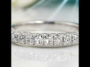 Three Side Diamond Option 14K White Gold Half Eternity Wedding Band