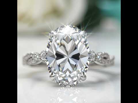 2ct Oval Cut Twisted Diamond Option Engagement Ring