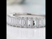 1.00 ct Emerald-cut Diamond Option Half Eternity Wedding Band