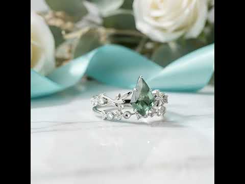 Mossy Realm of Us- Kite Cut Moss Agate & Alexandrite Ring