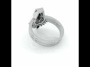 Faithfulness Gothic Wedding Rings in 14k Gold 1ct Black Pear Cut Diamond