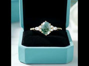 Twist of Fate- Natural Moss Agate Twisted Ring