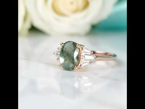 Forever in the Valley- Natural Moss Agate Gemstones Ring