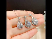 3.0 Ct Round Diamond Waterdrop Style Pendant Necklace