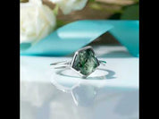 Where Our Souls Sprout- Unique Natural Gemstone Moss Agate Ring