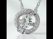 0.50 ct Dancing Diamond Option Halo Necklace