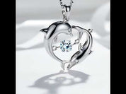 Dolphin Love with Diamond Chain Necklace