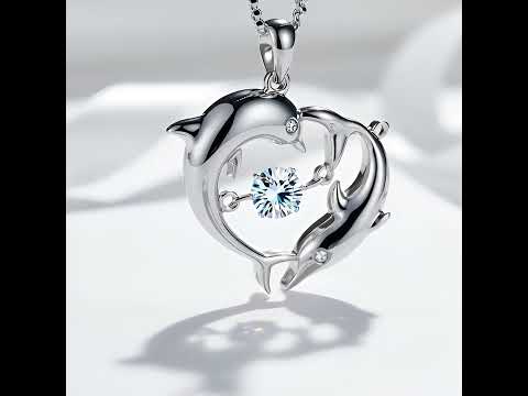 Dolphin Love with Diamond Chain Necklace