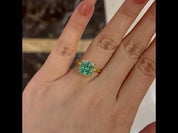 Cushion Cut 3.5 ct Paraiba Tourmaline Yellow Gold Engagement Ring