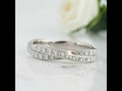 Half Eternity Diamond Option 14k White Gold Twisted Wedding Band