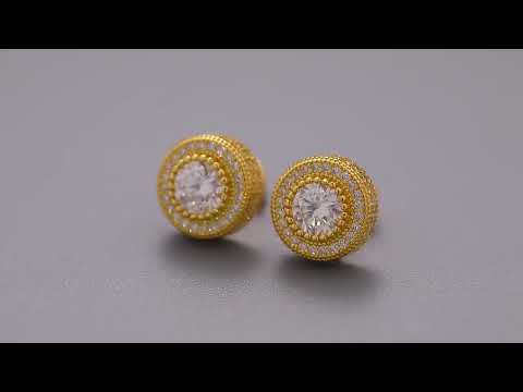 Elegant Round Diamond Stud Earrings
