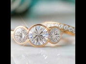 14k Rose Gold 3.1 Cttw Three Stone Diamond Option Engagement Ring Set