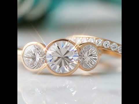 14k Rose Gold 3.1 Cttw Three Stone Diamond Option Engagement Ring Set