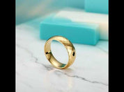 Domed Yellow Gold Rhombus Tungsten Men's Wedding Band