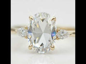 14K Yellow Gold 1ct Oval Cut Diamond Option Engagement Ring