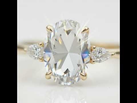 14K Yellow Gold 1ct Oval Cut Diamond Option Engagement Ring
