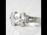 1.0 Ct Round & Baguette Diamond Option Engagement Ring