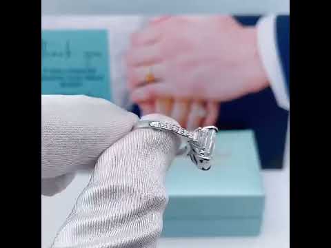 2.50  ct Emerald Cut Three Diamond Engagement Ring