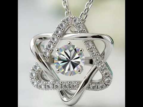 Dancing 0.5 ct Diamond Option Six-pointed Star Necklace