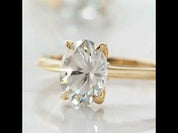 1.5 Ct Oval Cut Diamond Option Hidden Halo Engagement Ring