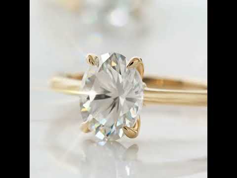 1.5 Ct Oval Cut Diamond Option Hidden Halo Engagement Ring