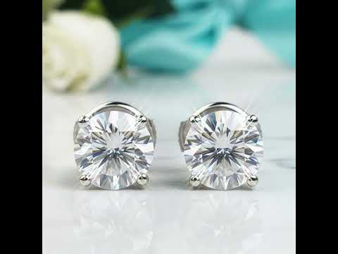 18K White Gold Diamond Option Stud Earrings