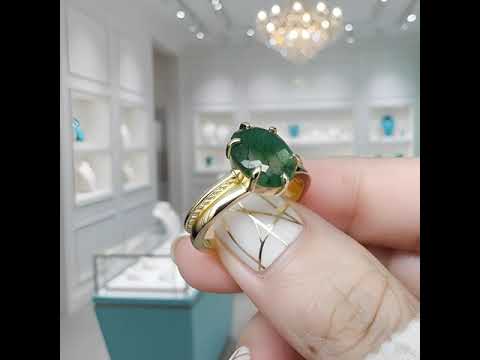 Worlds Entwine- Unique Moss Agate Engagement Ring Set