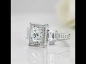 14k White Gold 2.0 Ct Radiant Cut Diamond Option Engagement Ring