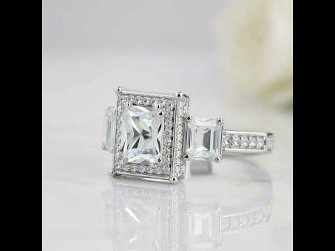 14k White Gold 2.0 Ct Radiant Cut Diamond Option Engagement Ring