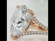 4.50 ct Pear Shaped Diamond Option 14k Rose Gold Engagement Ring
