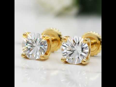 1.0 Ct Round Diamond Option Stud Earrings