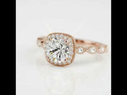 1.2 Ct Round Cut Diamond Option 14K Rose Gold Halo Engagement Ring