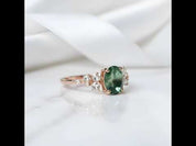 Heartfelt Gift- Oval Cut Moss Agate Antique Bridal Engagement Rings