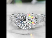 14k White Gold 3.0 Ct Oval Diamond Option Engagement Ring