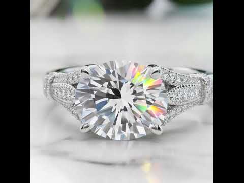 14k White Gold 3.0 Ct Oval Diamond Option Engagement Ring