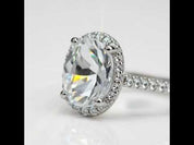 2ct Excellent Oval Cut Sparkling Diamond Option Engagement Ring