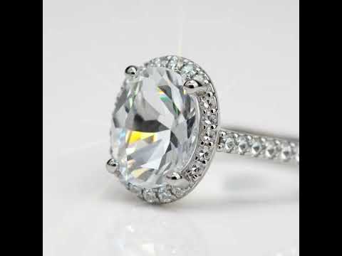 2ct Excellent Oval Cut Sparkling Diamond Option Engagement Ring
