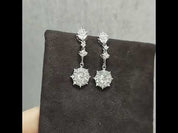 1.0 Ct Round Diamond Wheat Drop Earrings
