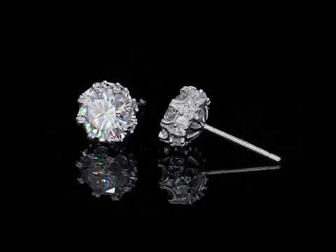 Gorgeous 1.0ct Diamond Flower Stud Earrings