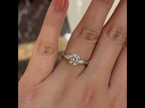 1.25ct Round Cut Three Stone Twist Diamond OptionEngagement Ring