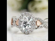 Gorgeous Oval Cut Halo Diamond Option Engagement Ring