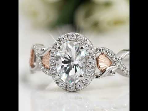 Gorgeous Oval Cut Halo Diamond Option Engagement Ring