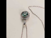 1.0 Ct Round Cut Diamond Halo Pendant Necklace