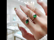 Twilight Vow- Diamond Cut Natural Moss Agate Ring