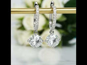 14K White Gold 1.0 Ct Round Diamond Option Drop Earrings