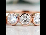 Bubble Style 1.5ctw Diamond Option Half Eternity Wedding Band