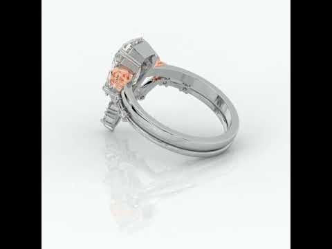 True Love Gothic Wedding Rings in 14k White Gold Limited Coffin Cut Diamond