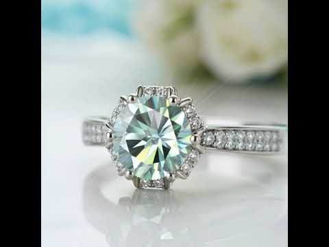 Floral-Style 1.00 ct Round Diamond Option Engagement Ring