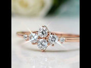 Stackable 14k Rose Gold Round Cut Diamond Option Wedding Band